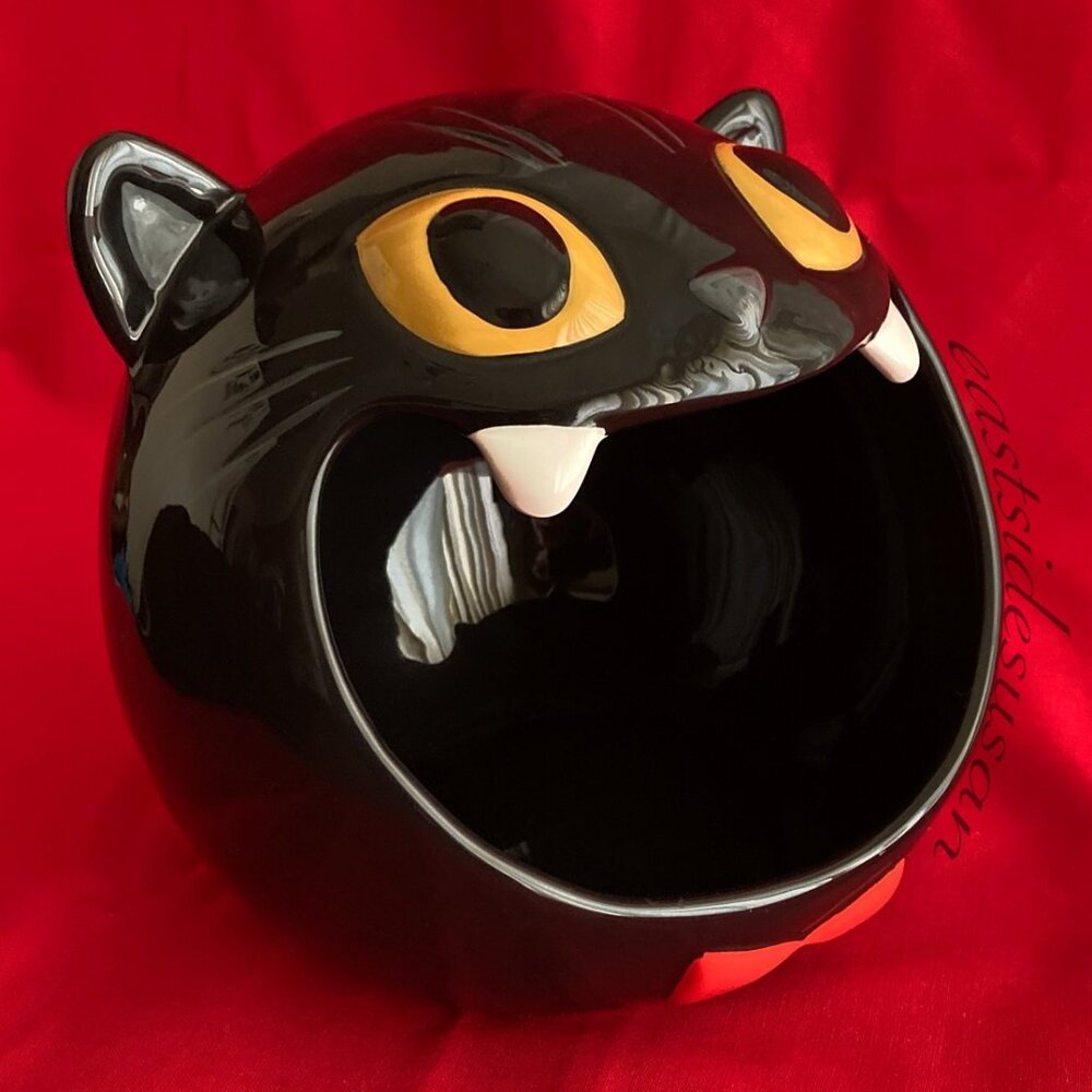 BLACK CAT Candy / Catchall Bowl Halloween Hide & Eek Excellent cond, used 1x